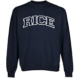 NCAA Rice Owls Navy Blue Arch Applique Crew Neck Fleece Sweatshirt