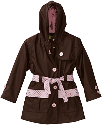 Western Chief Little Girls' Frenchy French Too Rain Coat, Brown/Pink, 2T Apparel Accessories 
