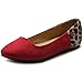 Ollio Women's Shoe Ballet Faux Suede Leopard Two Tone Colored Flat