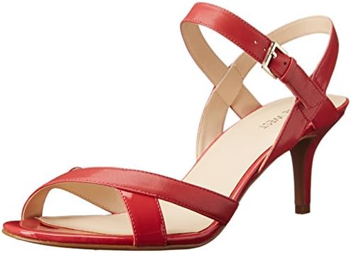 Nine West Women's Genevra Leather Dress Pump, Pink Orange/Pink Orange, 6 M US