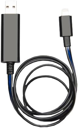 Joltz Power Banks LCB5BL Pulsating Light USB Charge and Sync Cable for iPhone 5, iPad, iPod touch - Black Cable Blue Light