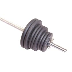 Cap Barbell Weight Set with Threaded Bar (Black, 1-Inch/100 Pound)