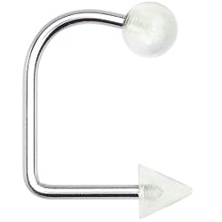 14 Gauge Clear Glow in the Dark Cone Lippy Loop Labret