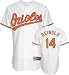 Nolan Reimold Jersey: Adult 2009 Majestic Home White Replica #14 Baltimore Orioles Jersey - Large