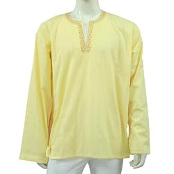 Clothes For Spring Mens Embroidered Summer Cotton Kurta Chest 42 inches (gsk626)