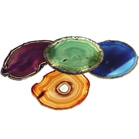 Brazilian Agate Drink Coasters, Set of 4 by HomeWetBar