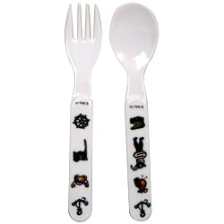 Fork Spoon Set Baby Cie Pirates Colorful Melamine Baby Dinnerware