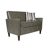 angelo:HOME SUT-L93-DAB16A Sutton Loveseat in Renu Leather Gray Bark