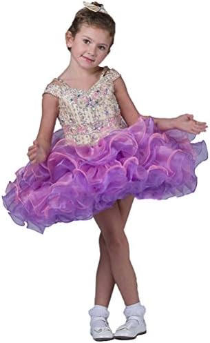 DFEC Baby Girls Ombre Tutu Cupcakes Ball Gowns Pageant Dresses 5T US Purple