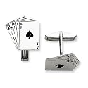 Sterling Silver Royal Flush Cuff Links