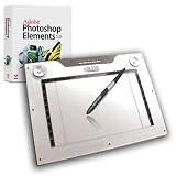 Adesso CYBERTABLETM14 12X7.5 widescreen Media USB Graphic Tablet 4000 LPI dual mode 34 programmable marco keys and bundle with Adobe Photoshop Element 7.0
