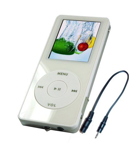 Childrens Toyshop  Electronics : Pocket Techie xGloss 2GB MP3/MP4/PMP Player with a 1.8" OLED Display and a Built in FM Radio, in White ***includes a 2.5mm to 3.5mm earphone adaptor***