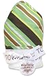 Blooming Bouquet Hooded Towel- White Terry W/Giggles Stripe Twill Hood/Trim; 32" X 30"