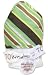 Blooming Bouquet Hooded Towel- White Terry W/Giggles Stripe Twill Hood/Trim; 32" X 30"