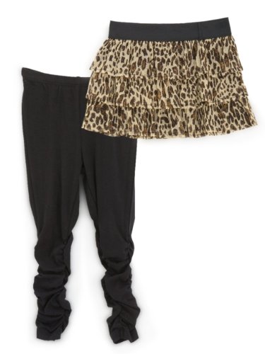 GUESS Kids Leopard Sequin Skirt with Leggings Set