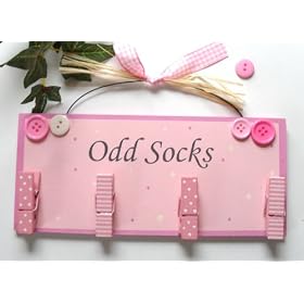 Odd Socks New Home Wooden Gift Plaque - Pink
