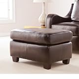 Chocolate Leather Ottoman Foot Stool