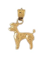Dazzlers Solid 14k Gold Poodle Dog Charm Pendant Available in three colors from jewelsberry (weights: 1.4 grams only)