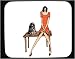 Mouse Pad with body, individuals, individual, humans, dress, woman, person, dog, human, sitting, bench, persons, people Image