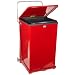 Rubbermaid Commercial Steel 40-Gallon The Defenders Step Garbage Can with Wheels and Plastic Liner, Legend "Bio Hazard", Square, 19" Width x 19" Depth x 30" Height, Red