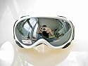 RAVS  SKIBRILLE SNOWBOARDBRILLE WEISS SILVER LENS!HELMKOMPATIBEL