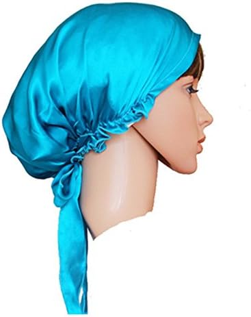 Busyfish Womens Fashion Family Hair Styling Can Strap Silk Bow Nightcap