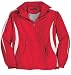 Upscale Men's Athletic Pullover Colorblock Raglan Anorak Jacket - True Red/White