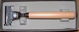 Omega Blonde Wood with Silver Trim Mach 3 Razor in Gift Box - #M5228