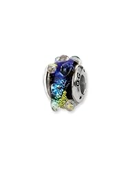 Rainbow Dotted Dichroic Handmade Glass Charm for 3mm Charm Bracelets
