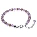 Sterling Silver Purple Cats Eye & Crystal 7 to 9 inch Adjustable Bracelet Made with Swarovski Elements