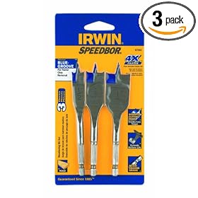 Irwin Industrial Tools 87950 Speebor Blue Groove Spade Bit Set, 3-Piece