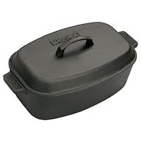 Bayou Classic 7417 12-Quart Cast-Iron Oval Roaster with Domed Lid