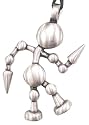 Hip Hop Robot Dancer Silver Tone Pewter Pendant Necklace