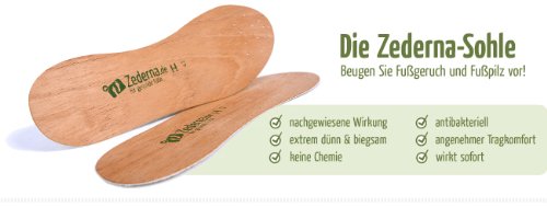 Produkt-Bild: Original Zederna Zedernsohle gegen Schwei&szlig;f&uuml;&szlig;e, Fu&szlig;geruch und gegen Fu&szlig;pilz