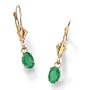 10k Gold Emerald Drop Pierced Earrings