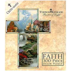 41UJbRZGBXL Ceaco Thomas Kinkade Cross 300 Piece Puzzle   Faith