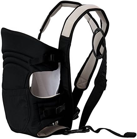 YIBOOBABY Classic Ergonomic Adjustable Warm Cotton Vented Baby Soft Carrier - Black Beige