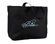 Hortense B. Hewitt - Wedding Accessories Black With Aqua Bridal Party Tote Bag, Bride Diamond, 12 By 14-Inch