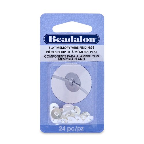 Beadalon 24-Piece Flat Memory Wire Finding, 0.31-Inch,Silver Plated