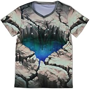 Mafiale Mens V-neck Clown Pattern T-shirt (2XL, Taa0123 Love Figure)