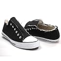 Herren Leinen Freizeitschuhe, Canvas Sneaker in schwarz