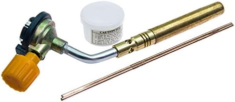 TongDian Flame Gun Professional Brazing Gas Torch Blowtorch Butane Gas Tool Fire Type Free Welding Rods & Flux Paste Steel Adjustable Flame 1300°C/2500°F