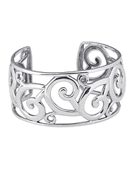 Sterling Silver Filigree Cuff Bracelet 25mm
