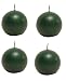 Biedermann & Sons Round-Shaped 2-1/2-Inch Diameter Ball Candles, Set of 4, Pine Green