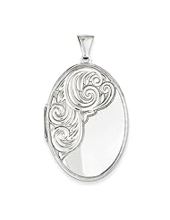 Sterling Silver Scroll Oval Locket