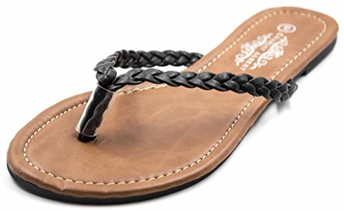 Charles Albert Women's Easy Braided Thong Flip Flop Sandal