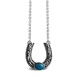 17 inch Horseshoe Blue Turquoise Necklace