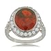 Oval Sterling Silver Ruby Red Fashion Ring
