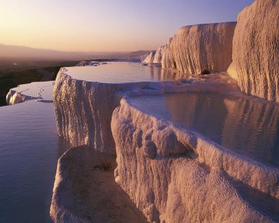 Professionally Plaqued Marc Romanelli Terraced Thermal Pools Art Print Poster - 10x12 with RichAndFramous Black WoodMounting
