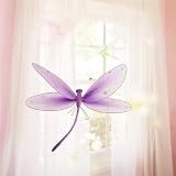 Dragonfly Girls Room Decorations, Hanging butterfly Garden Room and Kids Play Room Decorations, Butterfly Birthday Party, Baby Shower and Wedding Decorations, Small Purple Dragonfly